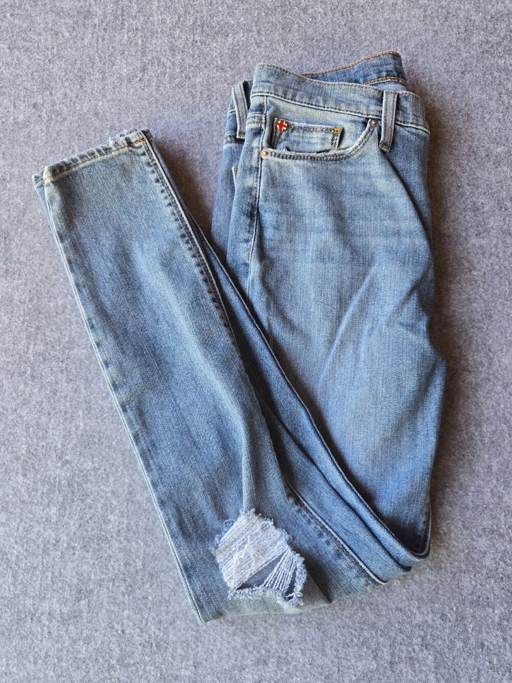 Hudson Women's Jeans Blair Super Skinny Distressed Size 28 Light Wash (28x27)